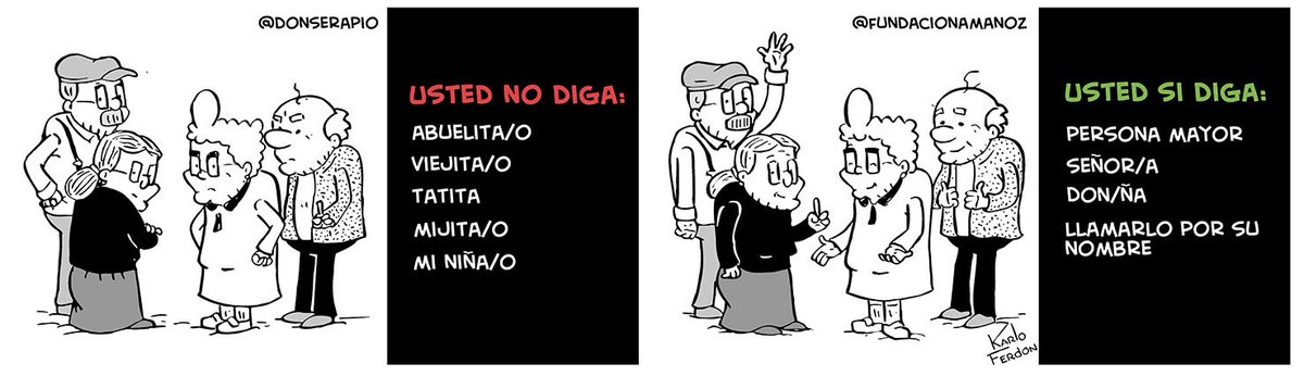 donserapio's tweet photo. JUNIO es el mes del Buen Trato a las personas mayores, y @donserapio fue invitado a participar por @amanozfundacion en esta linda campaña USTED NO LO DIGA para aprender y cambiar nuestra mirada/dichos hacia las personas mayores. Mil gracias! https://t.co/oCslrDDIez