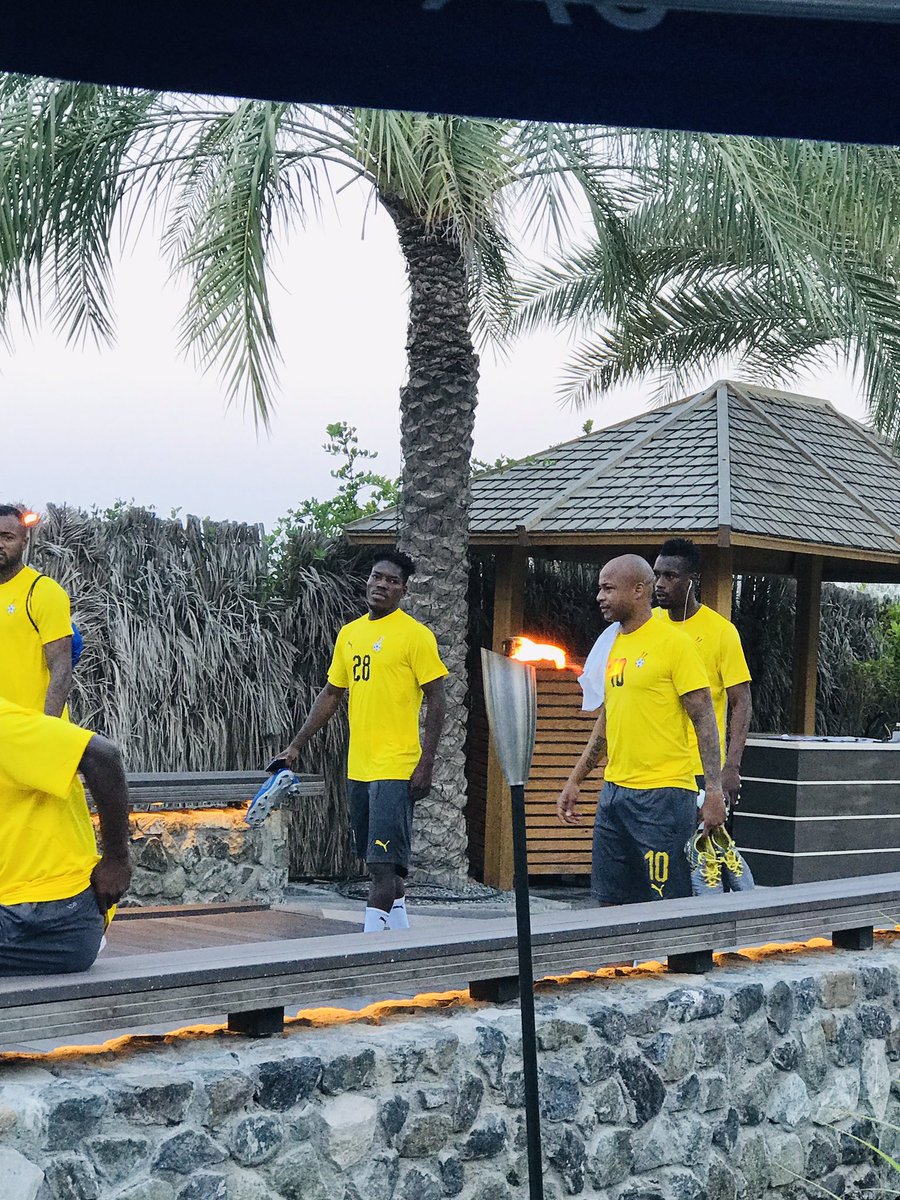 ghanafaofficial's tweet photo. #AFCON2019 We are off to the Jeber Ali Training facility in Dubai for the Black Stars first training session. https://t.co/1YsO7ELCMb