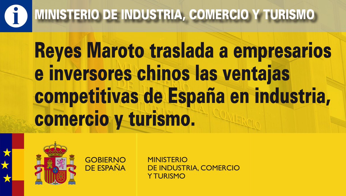 minturgob's tweet photo. ℹ️ La ministra en funciones @MarotoReyes, traslada a empresarios e inversores chinos las ventajas competitivas de España en industria, comercio y turismo.

🗞 https://t.co/0dt2Xs9A2i https://t.co/rrr0Rq12lQ