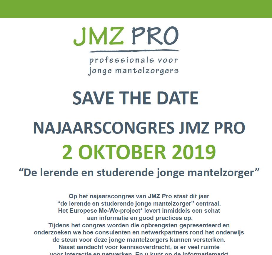 #Weekvandejongemantelzorger 2 oktober congres <a href="/JMZ_PRO/">JMZ PRO</a> 'De lerende en studerende jonge mantelzorger'. Ook voor professionals uit het onderwijs en voor <a href="/jeugdartsen/">AJN Jeugdartsen</a> <a href="/fractiejeugd/">V&VN Jeugdverpleegkundigen</a>. Dus blokkeer de datum in je agenda@
