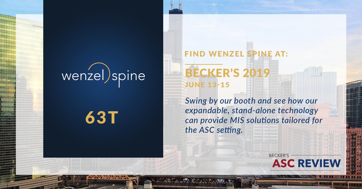 WenzelSpine's tweet photo. Mark your calendars! Wenzel Spine will be at #Becker's in Chicago. Come see us at Booth #63T. #simplifyspine #BeckersASC #ASC https://t.co/BKAvZU68xj