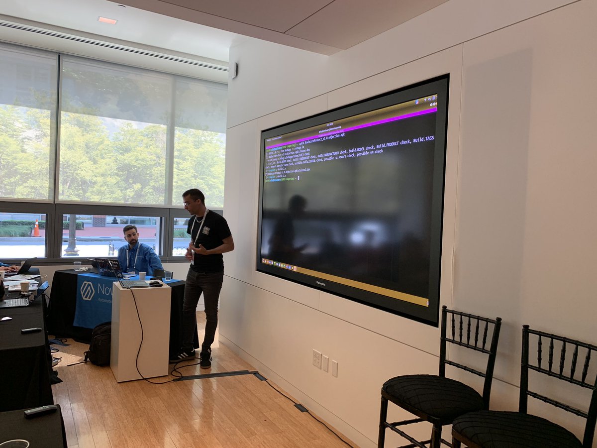 NowSecureMobile's tweet photo. Happy Monday welcome to NowSecure Commect19  OSS Track. Packed Room! @enovella_  Great Content! #NSConnect19 https://t.co/i0KBHfkjZ4