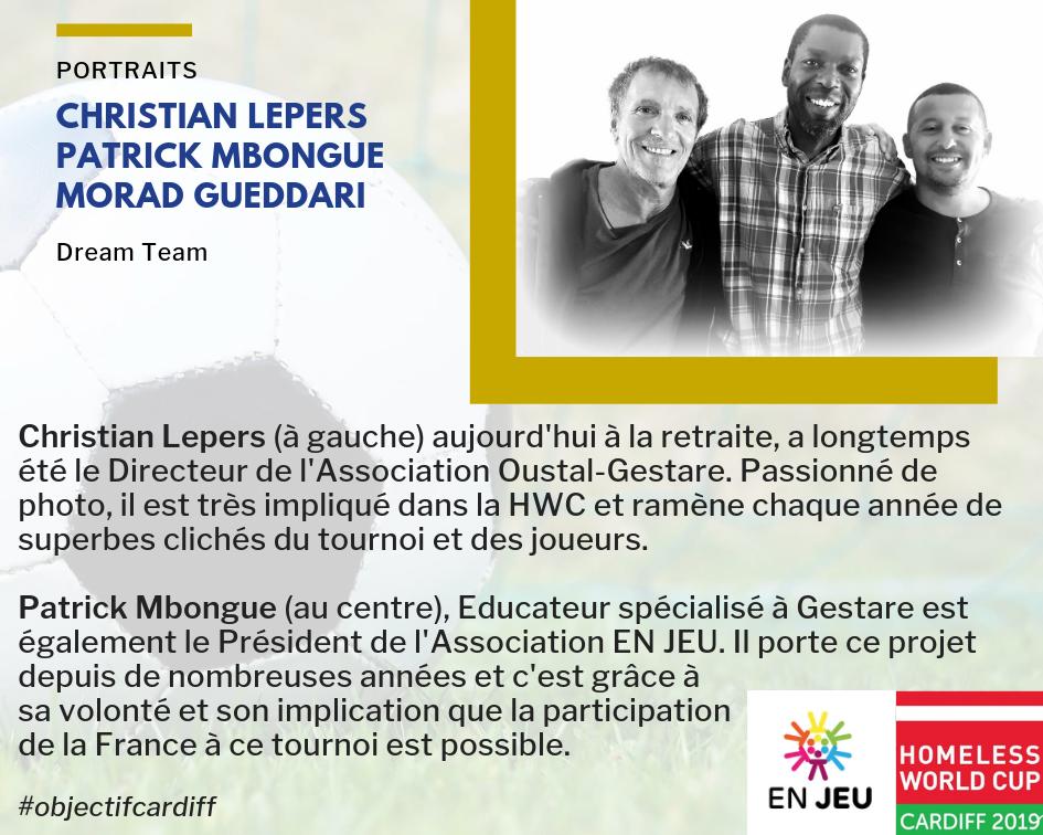 CollectifEn's tweet photo. Portraits de bénévoles engagés... @zakmoulaoui @homelesswrldcup @Sbuisine34 #FIFA19 #objectifcardiff https://t.co/8swe9YiWiP