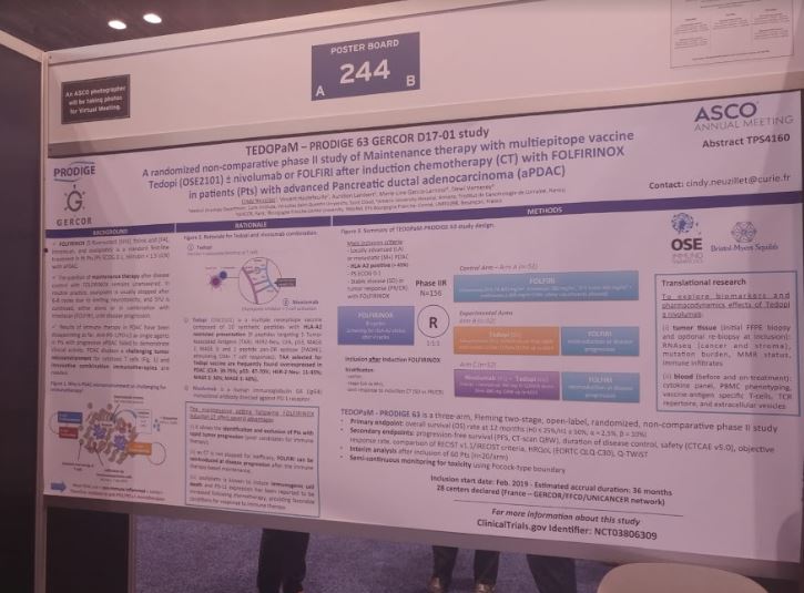 institut_curie's tweet photo. #ASCO19 - A randomized noncomparative phase II study of maintenance therapy with multiepitope vaccine Tedopi (OSE2101) ยฑ nivolumab or FOLFIRI after induction chemotherapy with FOLFIRINOX in patients with advanced pancreatic ductal adenocarcinoma.
๐by Dr Cindy Neuzillet ๐ #255b https://t.co/JyanetdSK5