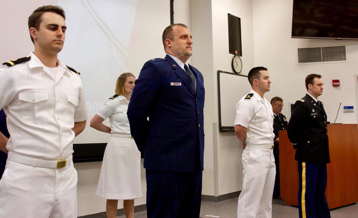 1LECOM's tweet photo. Prior to commencement in Erie and Bradenton, Military Commissioning Ceremonies were held on both campuses to recognize the graduates' promotions. ❤️💙 Congratulations to all the new officers! #LECOM2019 https://t.co/lpn69nfhw3