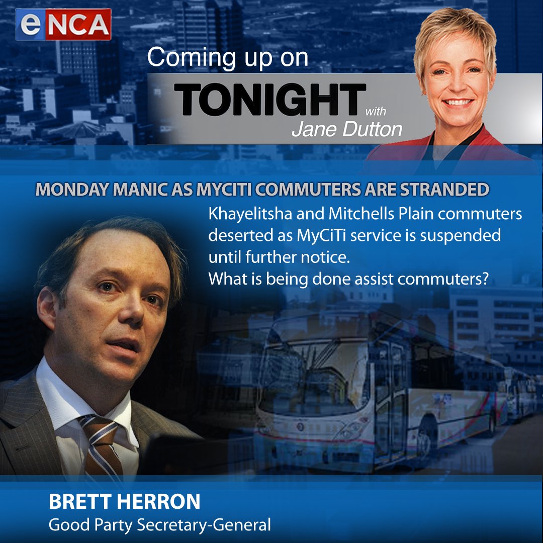 eNCA's tweet photo. MyCiti commuters stranded. #TonightwithJaneDutton is hosted by @FaithMangope Courtesy #DStv403 https://t.co/NcbINMFkrt