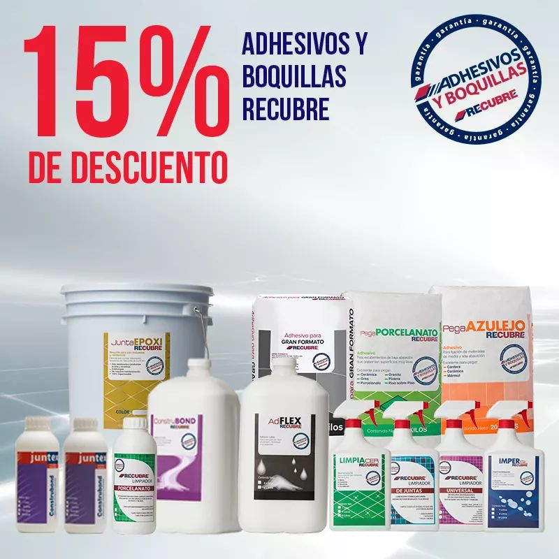 Aprovecha este mes de Junio un 15% de descuento en adhesivos y boquillas de la marca #Recubre.
¡Completa o inicia tus proyectos ahorrando!

Cotiza aquí la cantidad de adhesivo que necesitas
➡️ recubrecatalogo.ete.mx