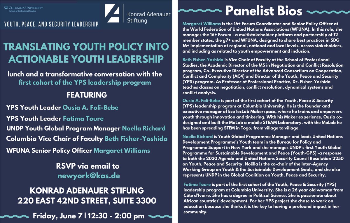 Enter a transformative conversation with the first cohort of the YPS leadership program at Columbia, and practitioners, academics, foundations and United Nations leaders
<a href="/kas_ny/">KAS New York Office</a>