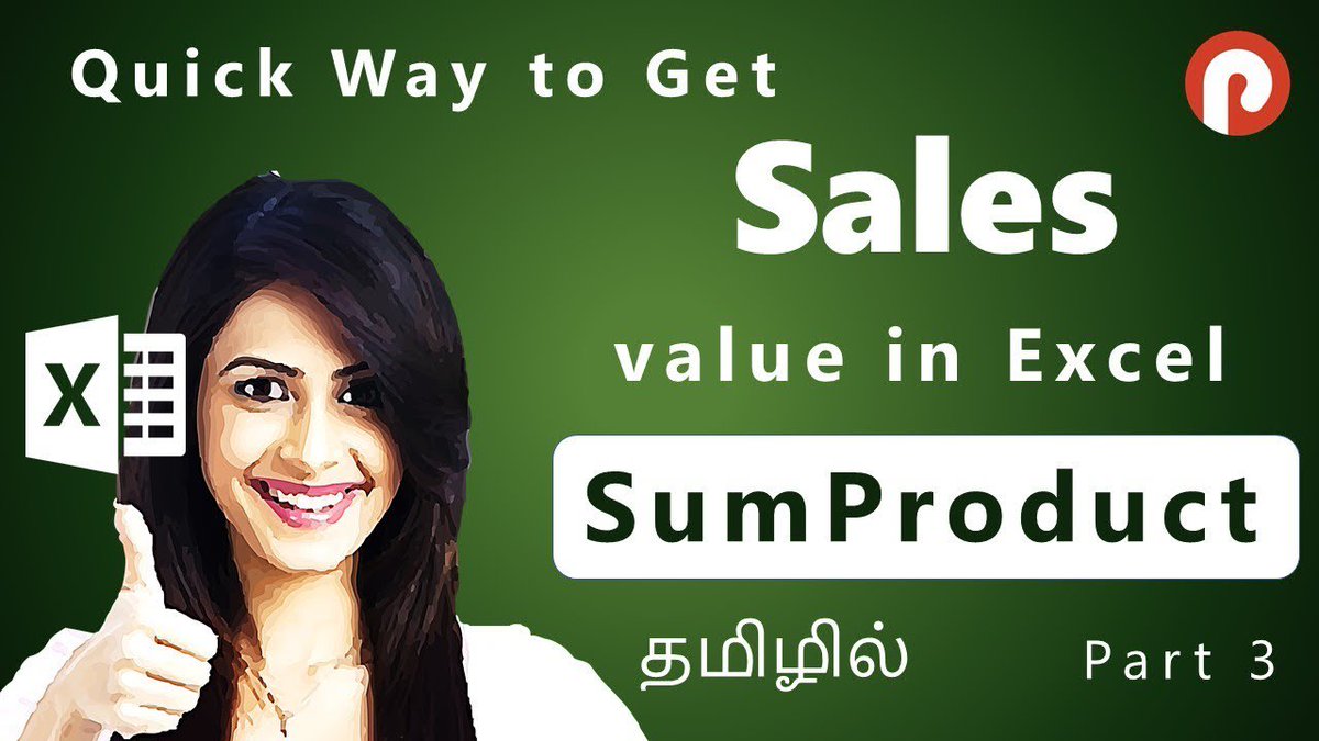 Prabas_MSOffice's tweet image. #SumProduct #Excel #Formula
youtu.be/NX-tQt9lTtU
Quickly get sales value using Sumproduct without Helper Column