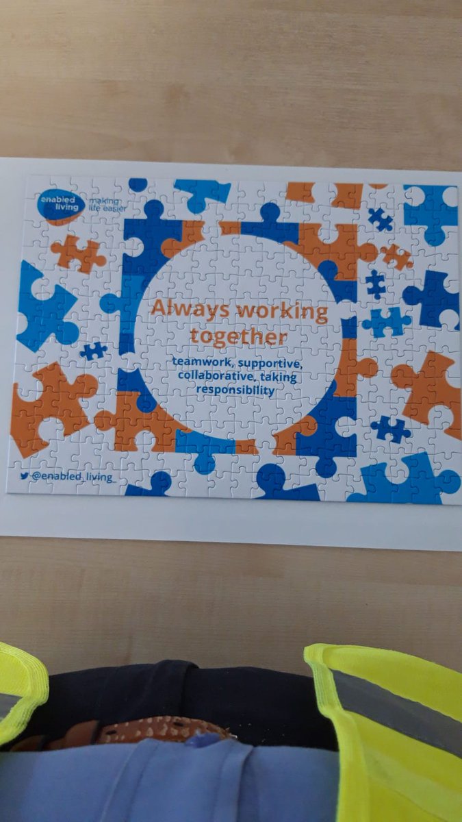Enabled_Living_'s tweet photo. Our third value revealed! 💙🧡
Our community equipment team has solved the puzzle for our third value.
3. Always working together.
#teamwork
#supportive
#collaborative
#TakingResponsibilty https://t.co/cVcAey9uJa