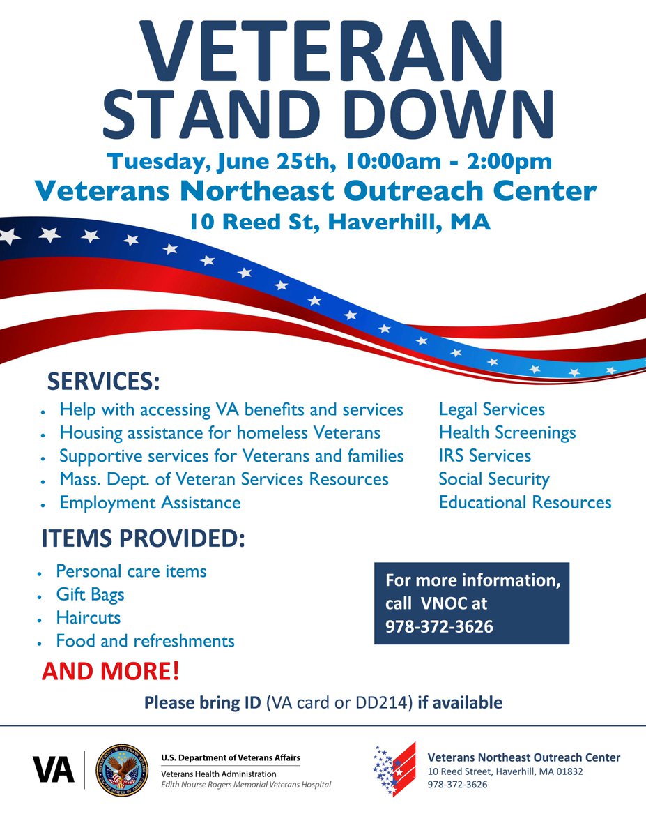 VNOCVets's tweet photo. #VeteranStandDown #Veteran #StandDown #veterans #vet #vets #outreach #veteranoutreach #massachusetts #haverhill #metrowest #merrimackvalley #newhampshirevets #veteranservices #assistance #benefits #homelessness #homelessveterans #help #VA #VNOC #resources #military #soldier #USA https://t.co/pFoS5xcViz
