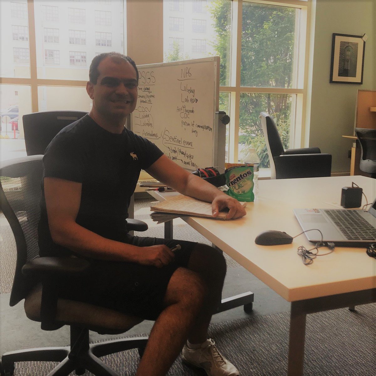 umbhshsl's tweet photo. @umsop graduate studying for #boards, we love the creative use of our #newfurniture #rollingwhiteboard #soundcancellingheadphones #cliponlight (not shown), he's got it all, plus #mentos https://t.co/dPkUBZx4OV