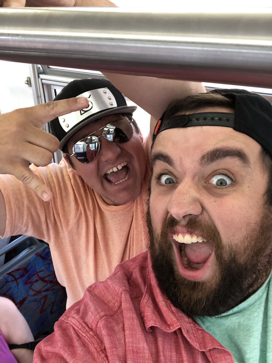 hungrybigtuna's tweet photo. @Vinny myself and @HoochEmUp repping that #BusGang on actual bus! We out here man https://t.co/njmpeWvRHR