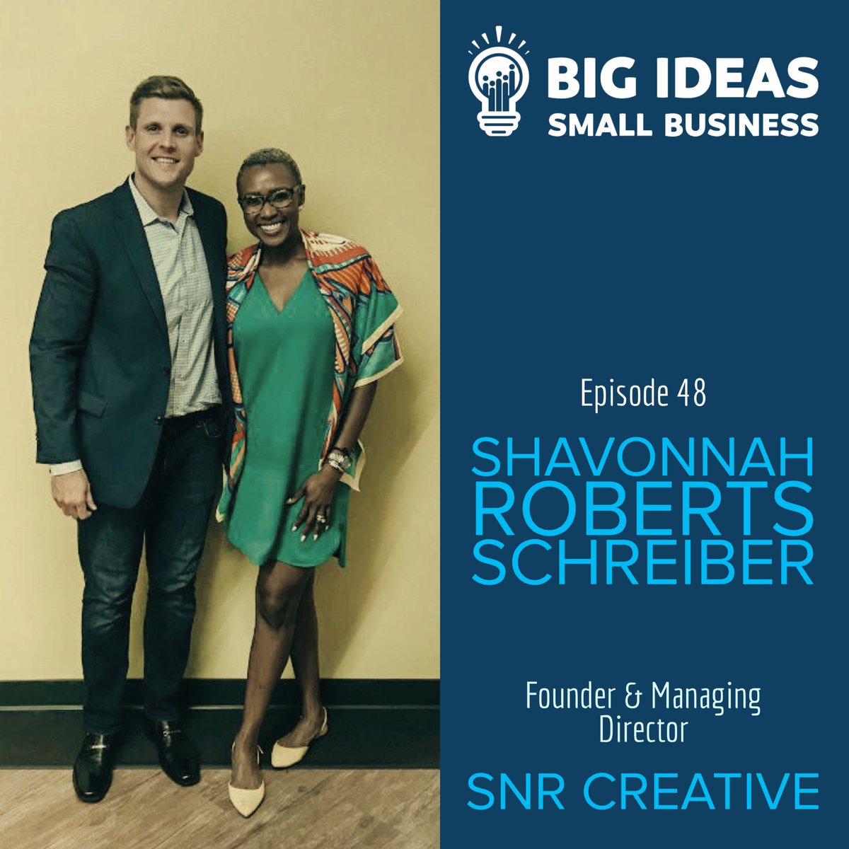 bisbshow's tweet photo. 🔥🎤🔥New Big Ideas Small Business Podcast! I am joined by Shavonnah Roberts Schreiber the Founder &amp; Managing Director of SNR Creative.

Full episode at https://t.co/Nsx8MifVBi, Apple iTunes, Google Play, Stitcher, YouTube, Alexa, iHeartRadio, wherever you get your podcasts!! https://t.co/gGQjMpwiEF
