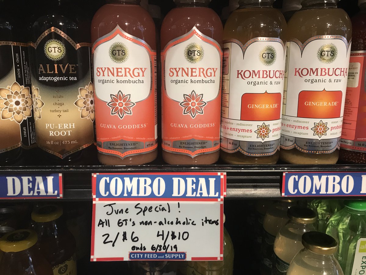 June specials! @GTsKombucha #combodeals 2/$6 or 4/$10 thru the end of the month! #stockup