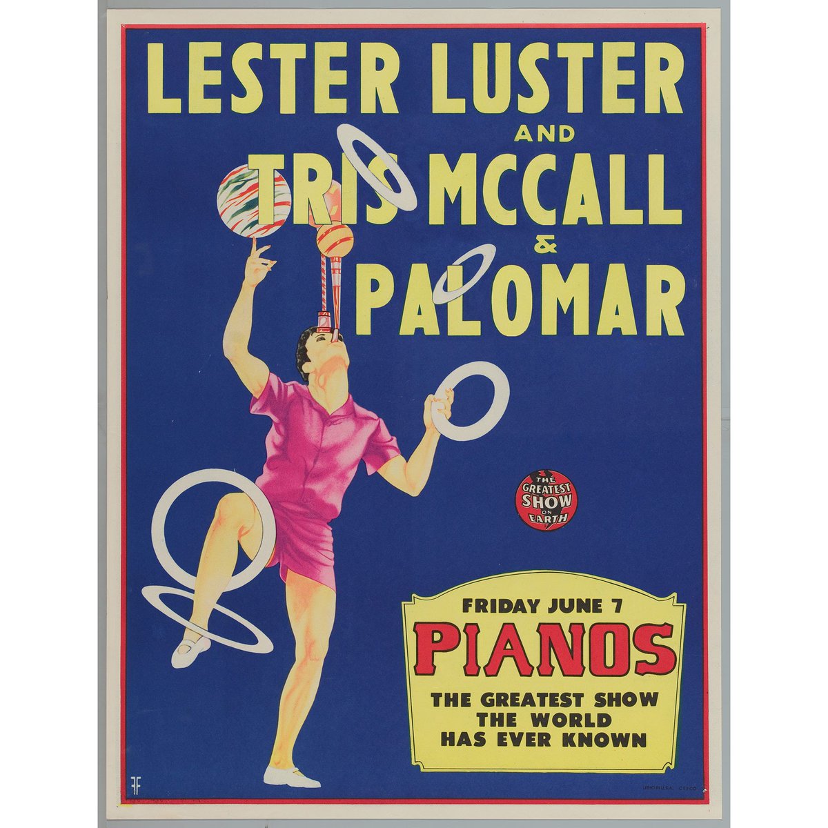 This Friday 6/7 <a href="/PianosNYC/">PIANOS</a> 
Every member of Overlord is playing, but at different times:
George: Lester Luster &amp; the Molasses Disaster, 7 PM
Tris and Matt: Tris McCall 7:30 PM 
Sarah: Palomar, 8:30 PM