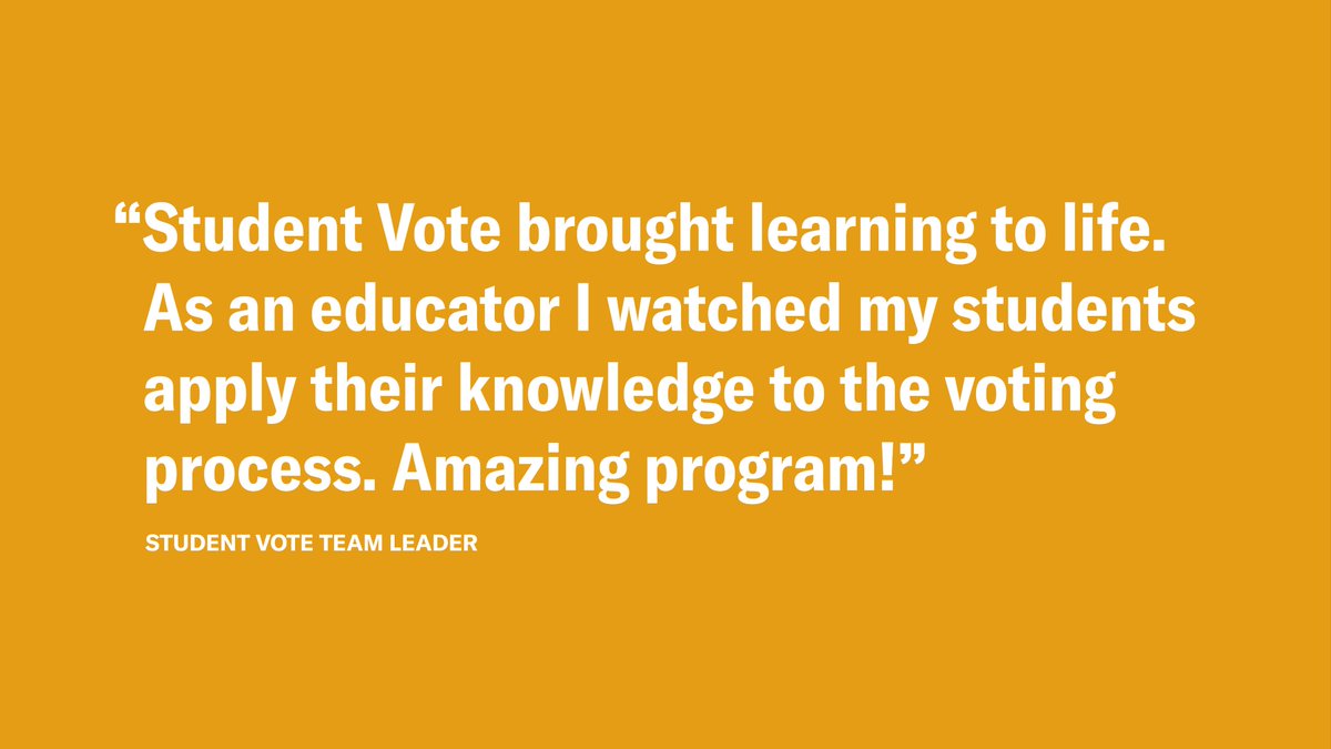 Is your school registered for #StudentVoteCanada? 🇨🇦
Here's some #MondayMotivation to sign up for the 2019 federal election. 🗳️ 
studentvote.ca/canada/ #cdned #elxn43 #cdnpoli