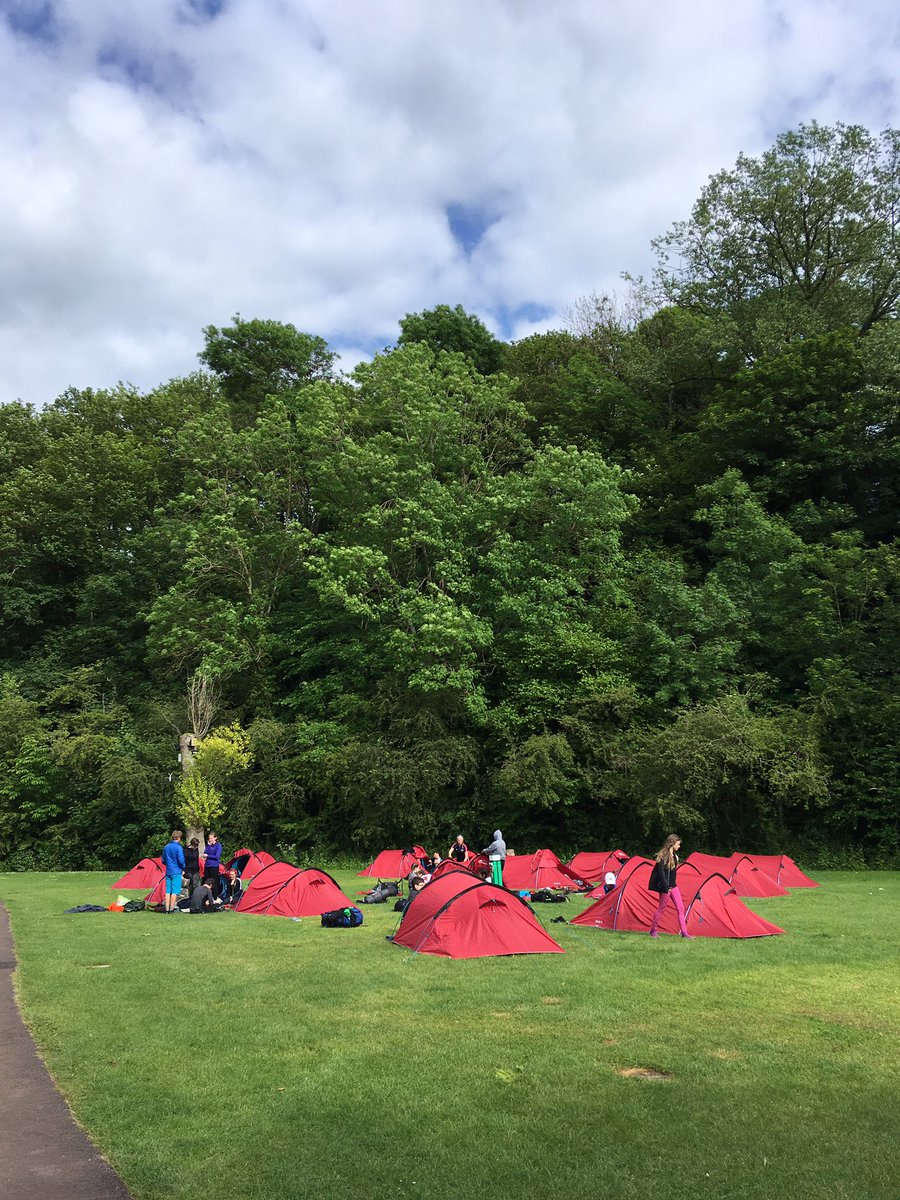 Some shattered. Most in good spirits. All here. #DofE #dofesilver #mitchelltroy #camping @DownendschNews @BXMExpeditions