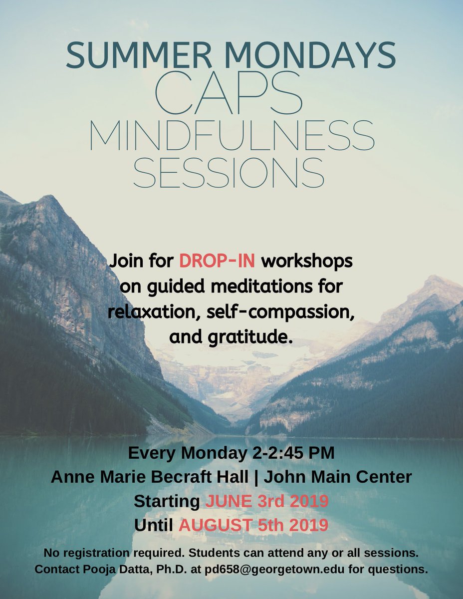 DON'T FORGET: Mindful Monday's start today! Pop over to Ann Marie Becraft Hall at 2pm for the first session!