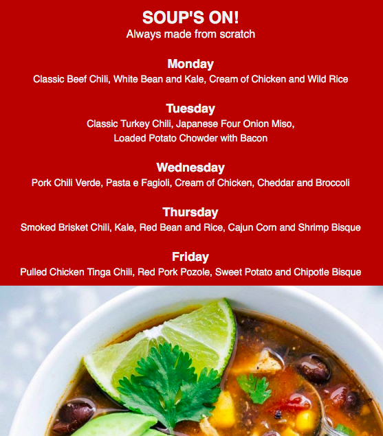Chilly weather got you down? Warm up with our soups of the week!