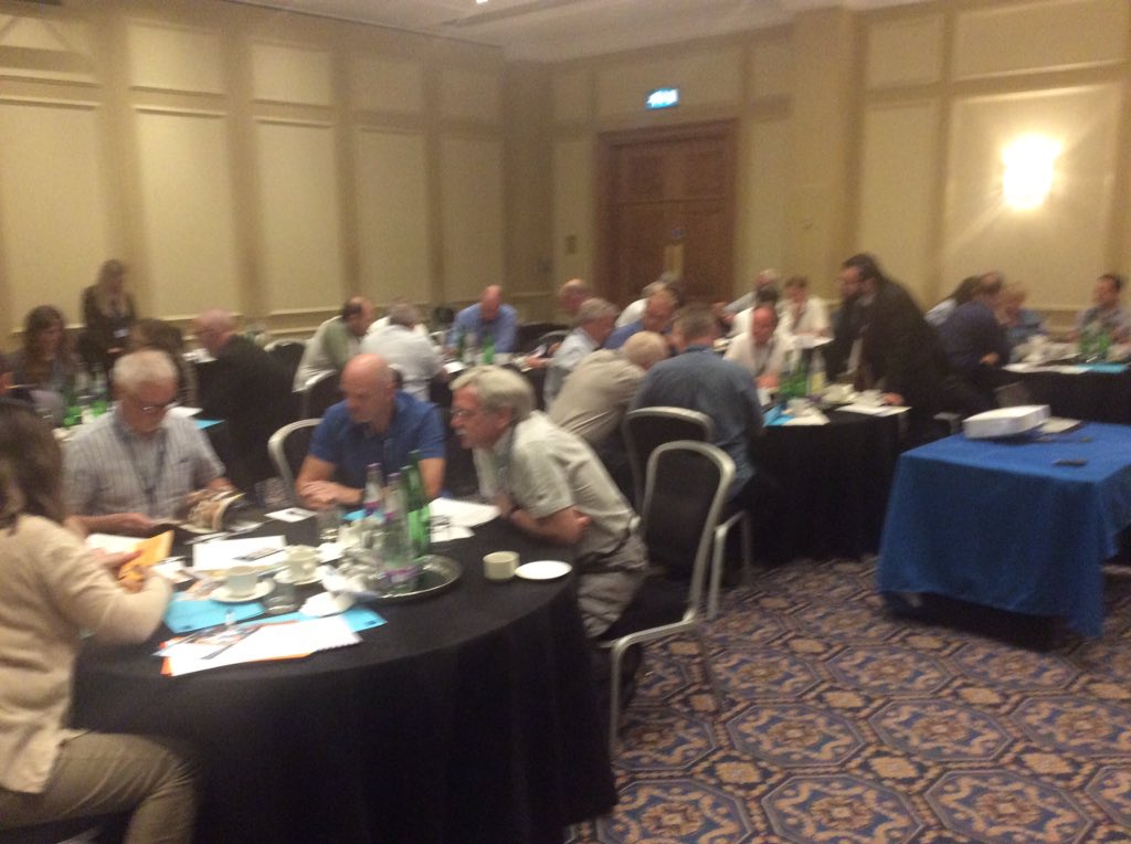 alan1grey's tweet photo. Delegates at @ProspectUnion MOD Group designing posters and cutting and pasting for recruitment activities. Blue Peter Badge time. Still no Tracey island tho #MODADC https://t.co/VoqhfLpSS0
