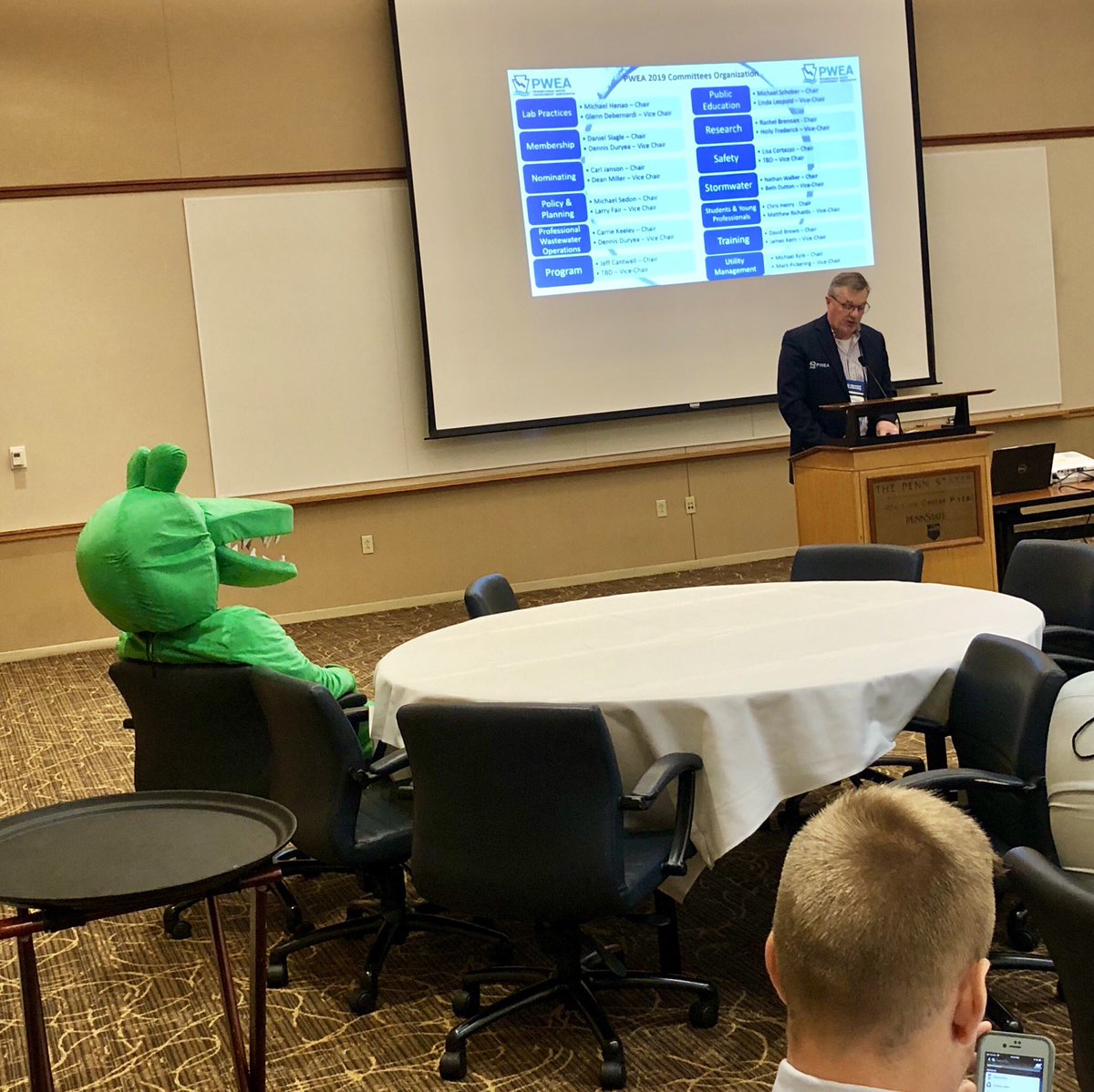 aimeerkilleen's tweet photo. @PAWaterEnviron #PennTec Niles taking in the SYP meeting presentations. https://t.co/ls1rZECC6P