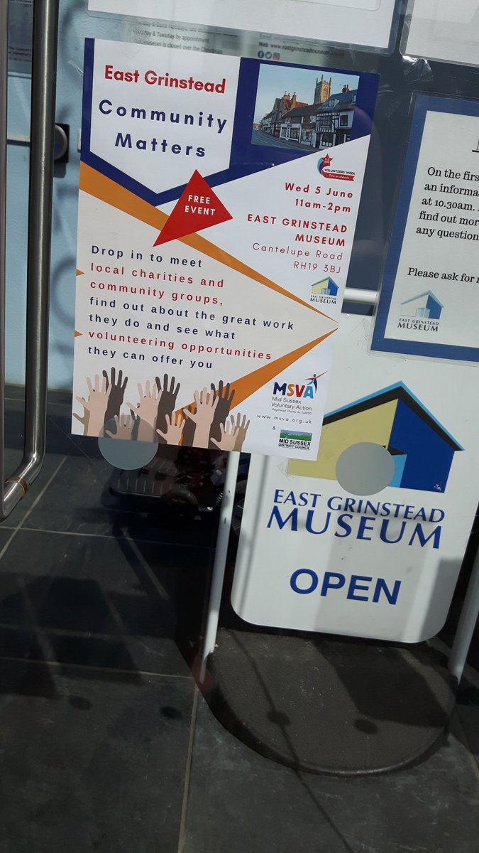 Wed 5th June. 11am -2pm. @MidSussexVA are organising a #volunteer fair at the <a href="/EG_Museum/">EastGrinsteadMuseum</a> 
Pop along to pick up our leaflets.
Girlguiding.org.uk/interested
#VolunteersWeek2019
<a href="/GGSussexCentral/">GirlguidingSussexC</a> <a href="/Guiding_LaSER/">Girlguiding London and South East England</a>
