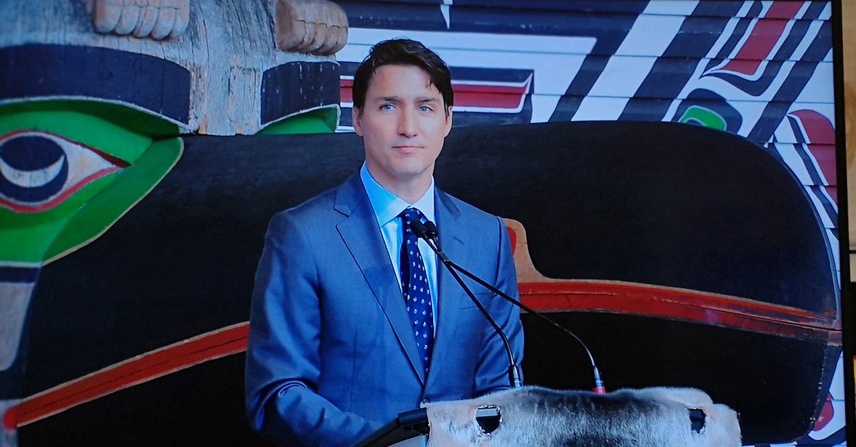 Despite cries from the crowd demanding he say it, Prime Minister Justin Trudeau did not utter the word "genocide" in his speech after being handed a copy of the #MMIWG National Inquiry final report. <a href="/APTNNews/">APTN News</a> #cdnpoli