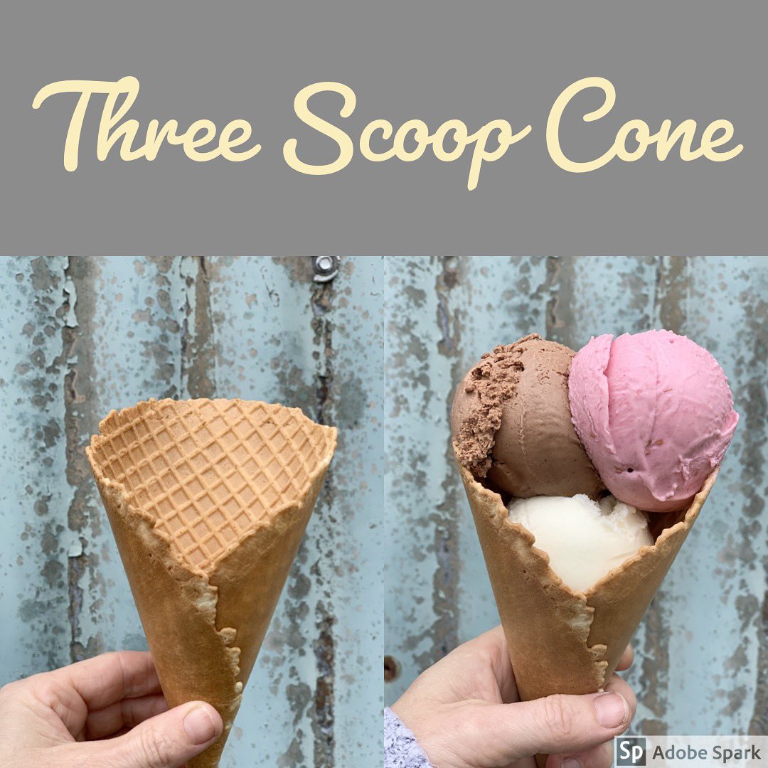 Palette and Pasture (@palette_pasture) on Twitter photo Why have only 2 scoops when you can have 3 🧡 
Could be shared with a loved one ......... but best to have one each 🧡⭐️
#gelatogoals #giantcones Why have only 2 scoops when you can have 3 🧡 
Could be shared with a loved one ......... but best to have one each 🧡⭐️
#gelatogoals #giantcones