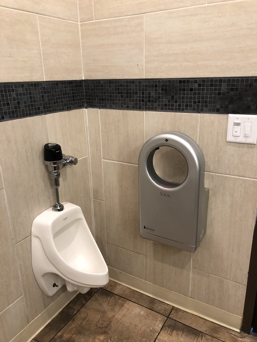 _Cody_C__'s tweet photo. I found this funny placement for a hand dryer. Makes you wonder if they did it on purpose. https://t.co/ZxYyqdVa0p