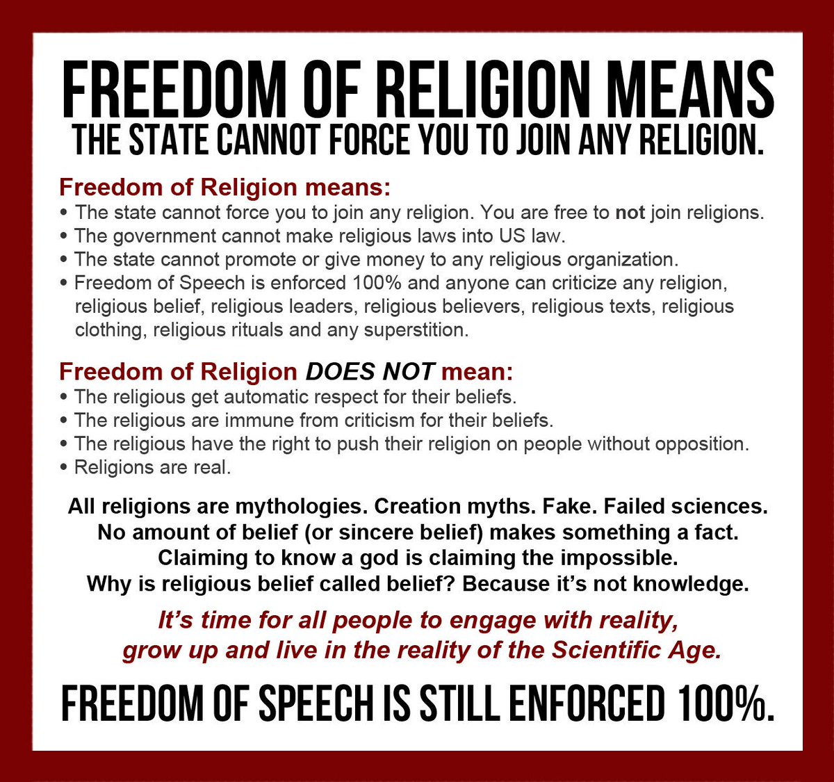 noneexist's tweet image. All religions are mythologies. When a religious teaching or belief hurts the Equal Rights and Human Rights of others, this is not protected by religious freedom, when you hurt others based on your religious belief, this is a crime against humanity.