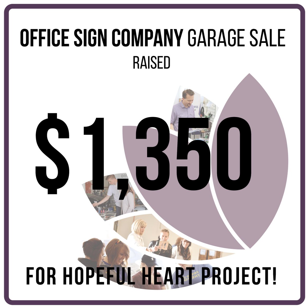 OfficeSigns's tweet photo. Thank you for supporting Hopeful Heart Project, Fargo! 💜 https://t.co/SSWr2xIt3F