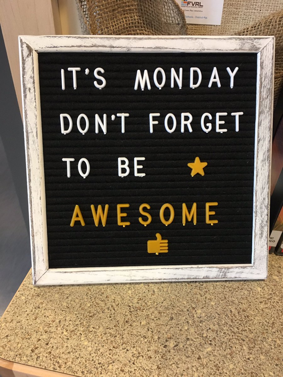 jfernj's tweet photo. Monday motivation. #beawesome @Frippsfalcons https://t.co/i0VVZuE0Yw