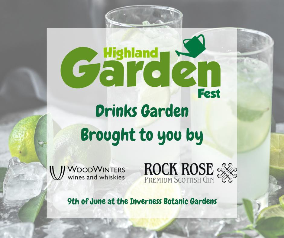 We are very excited to announce that our drinks garden will be brought to you by Woodwinters Wine &amp; Whiskies and Rock Rose Gin🥂

Why not stop by and enjoy a relaxing tipple in the beautiful setting of the Inverness Botanic Gardens 🍃