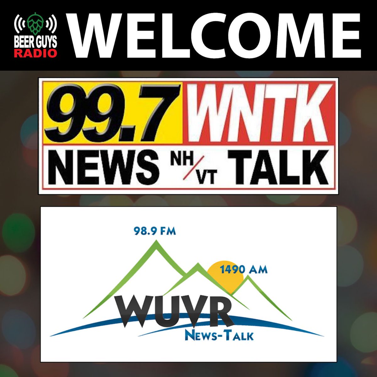BeerGuysRadio's tweet photo. WELCOME to our two newest radio affiliates! @WNTK997 in New London, NH and WUVR in Lebanon, NH. Catch Beer Guys Radio on both stations Saturday at 10:00 PM Eastern! #talkradio #craftbeer #beerradio #newhampshire #NHbeer https://t.co/EiG0A1HppW