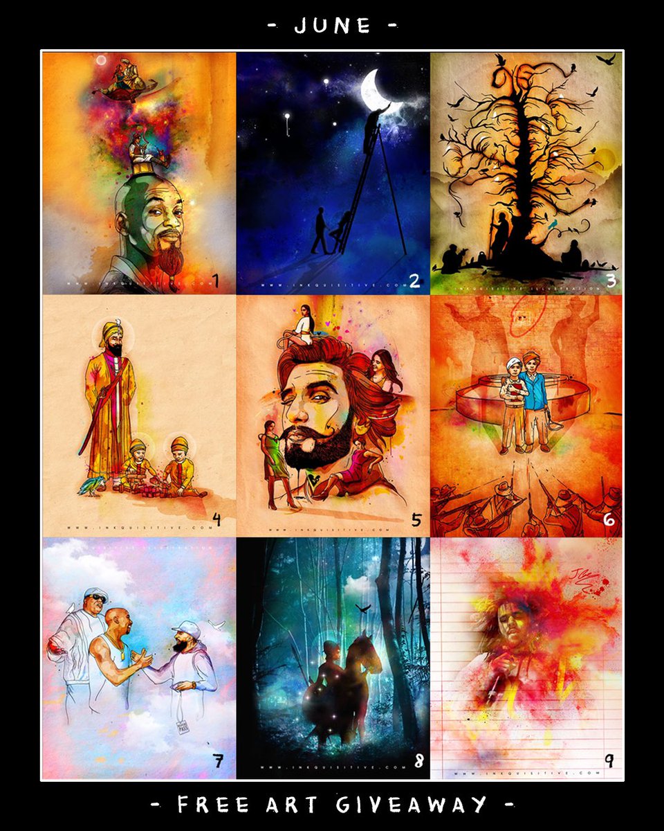 Free Art Giveaway (June)

Quote Retweet the number beside your favourite artwork from last month.

Competition is running on Instagram and Facebook and is a global competition.

10 Winners will get their favourite piece signed as a print and will be announced:
June 10th

👳🏽‍♂️🤟🏽