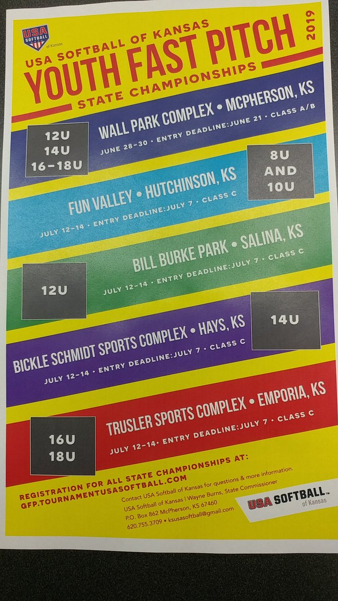 usasoftballofKS's tweet photo. USA Softball of Kansas Youth State Championships https://t.co/uMibwK5GMT