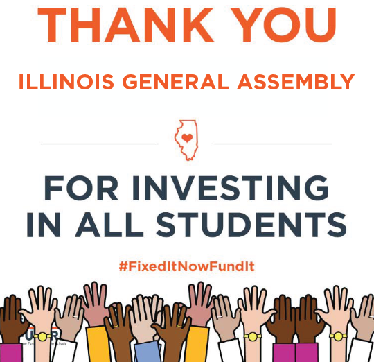 Win for equity! Thank you for adding $375M to school funding! Let's continue to invest in Illinois' kids <a href="/ILSenateGOP/">ILSenateGOP</a> <a href="/ILSenDems/">IL Senate Democrats</a> <a href="/HouseDemsIL/">IL House Democrats</a> <a href="/ilhousegop/">Illinois House Republicans</a> #FixedItNowFundIt