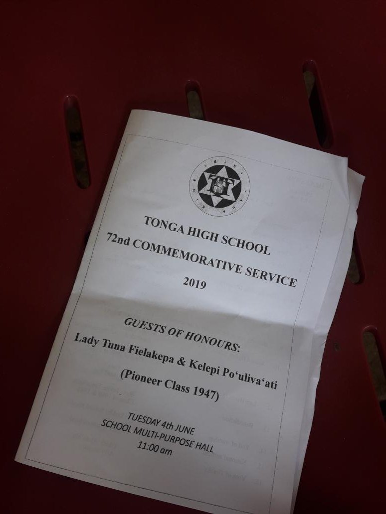 KaloMafi's tweet image. June 4, 2019. 72nd commerative service for Tonga High School since being established in 1947 by his late Majesty King Taufa'ahau Tupou IV.