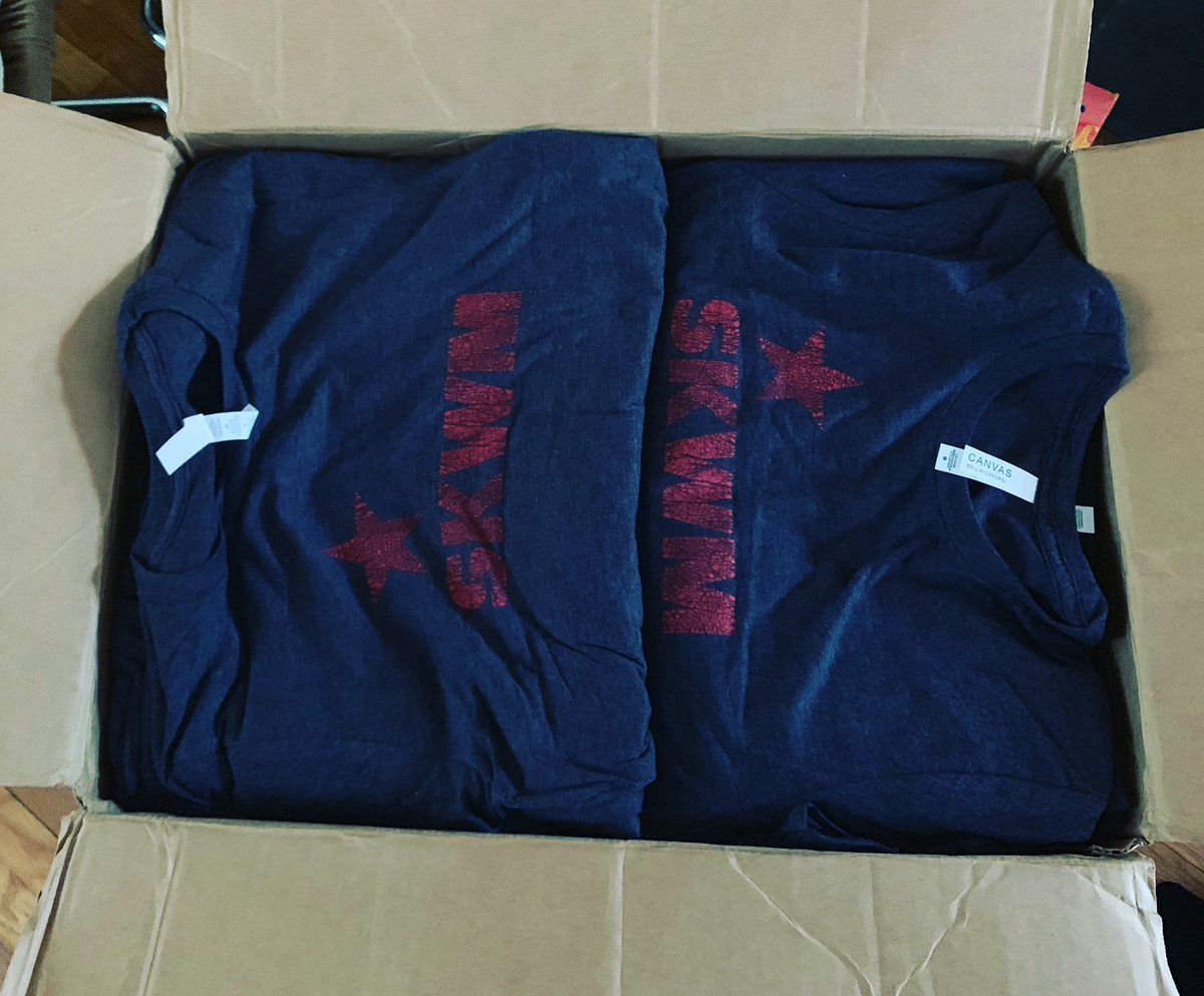 comedyminusone's tweet photo. The SKWM shirts have arrived. 

Thank you, @cwpress!

#skwm https://t.co/s0sw2MYdhQ