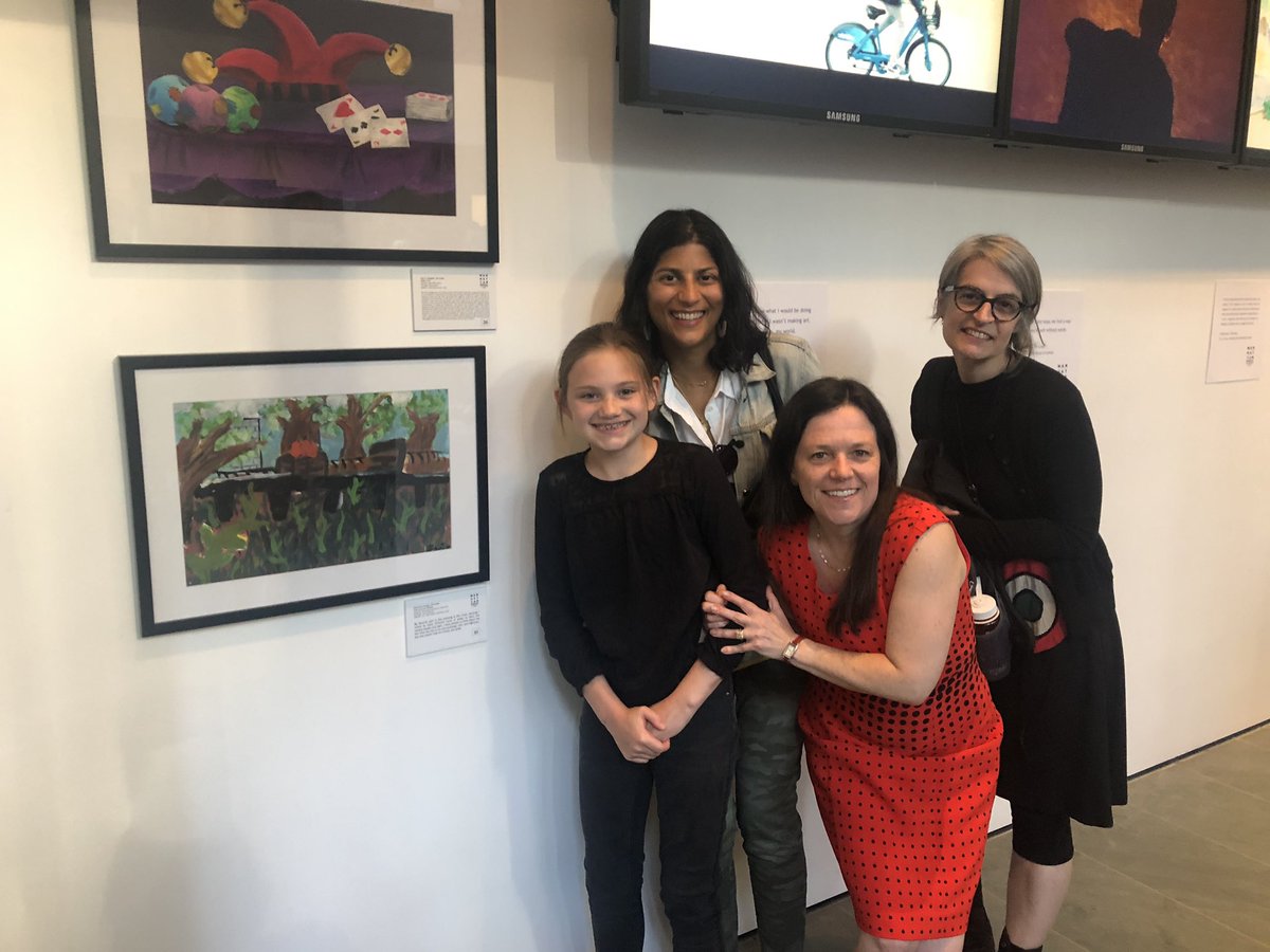davidgungor's tweet photo. Evie’s 5th grade teacher, art teacher and principal came tonight to celebrate her! #PS150 #nyc #MoMA https://t.co/W45Gq09Z7B
