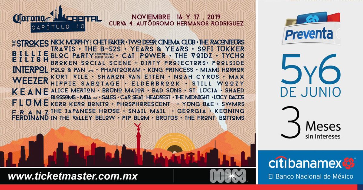 RMXradio's tweet photo. #LOMÁSVISTO 🎶🎶🙌 Conoce el cartel del Corona Capital Capítulo 10 https://t.co/SN3uhhOp3R #CapitalRMX https://t.co/RpkmSQ3AN6