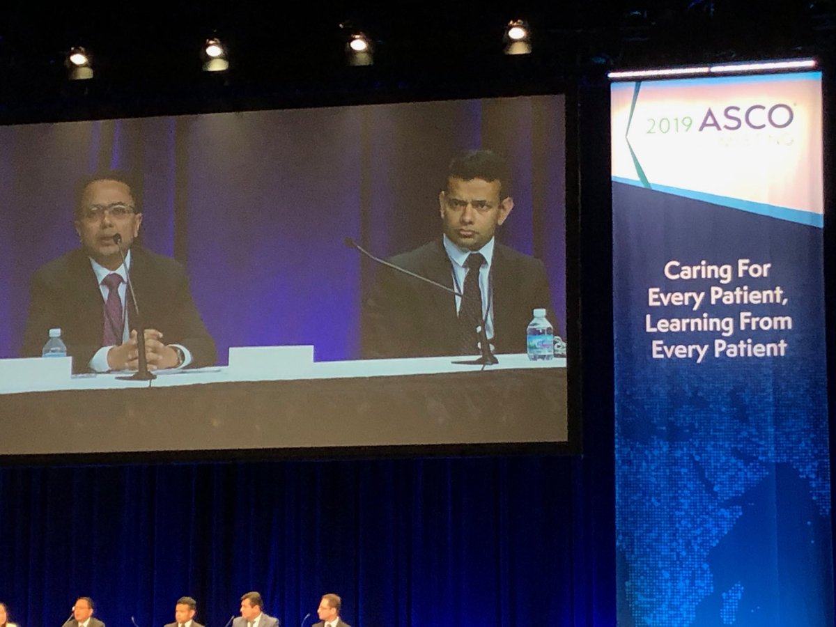 Twitter champs and GU greats ⁦<a href="/neerajaiims/">Neeraj Agarwal, MD, FASCO</a>⁩ and ⁦<a href="/montypal/">Sumanta K. Pal, MD, FASCO</a>⁩ share the stage #ASCO19