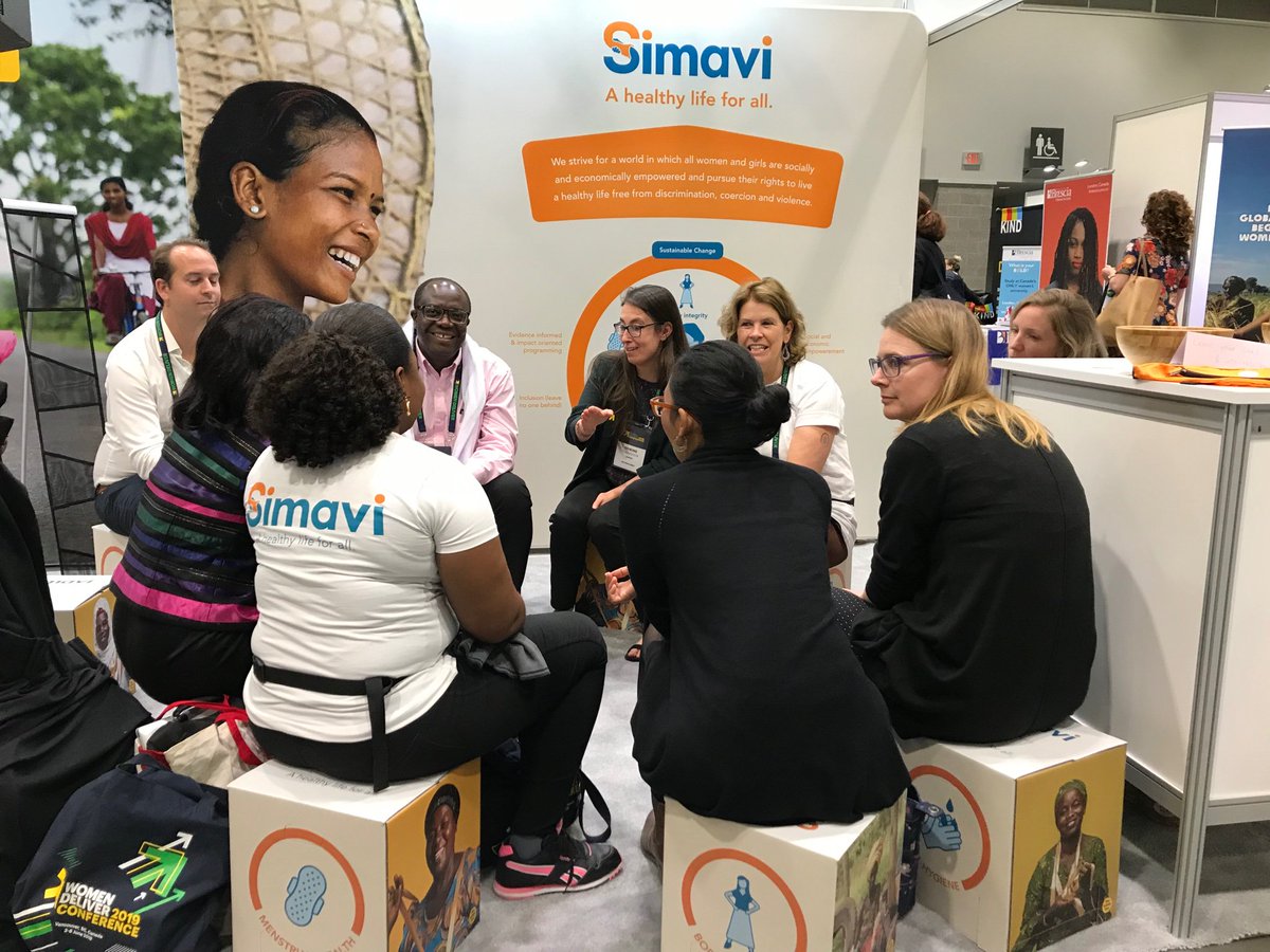 Inspiring discussion about southern leadership with some of our southern partners at #WD2019 #menstrualhealth #SRHR #bodilyintegrity #simavi #booth766