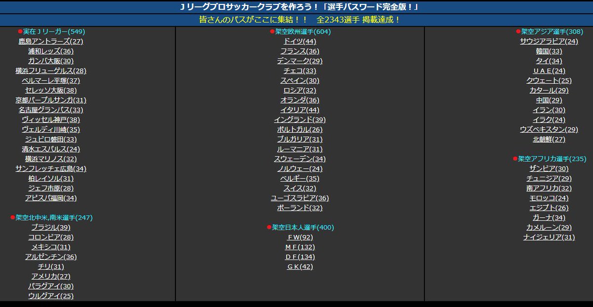 選手パスワード 選手パスワード