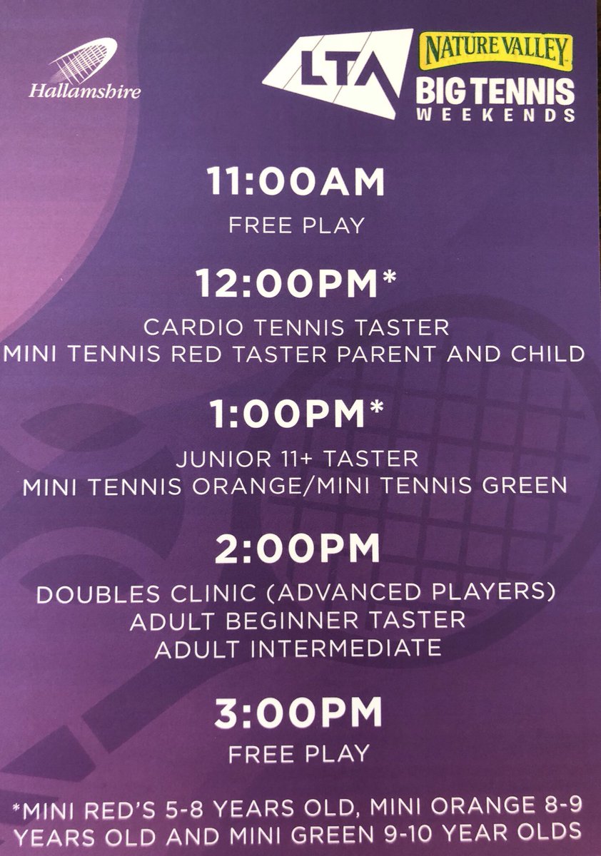 Hallamshire T & SC (@hallamshire) on Twitter photo 🎾🎾Free Tennis This Sunday🎾🎾
Sign up at clubspark.lta.org.uk/opendays now!!! <a href="/Sheffieldis/">#Sheffieldissuper</a> <a href="/sheffcitycentre/">Sheffield City Centre</a> <a href="/Hunters_Bar/">Hunters Bar Roundabout</a> <a href="/SharrowVale/">Sharrow Vale</a> @EndcliffePk <a href="/ENDPARKCAFE/">ENDCLIFFE PARK CAFE</a> <a href="/EcclesallBlog/">EcclesallBlog</a> @HBInfants <a href="/GreystonesPri/">Greystones Primary</a> Free bouncy castles & facepainters 🎾🎾 🎾🎾Free Tennis This Sunday🎾🎾
Sign up at clubspark.lta.org.uk/opendays now!!! <a href="/Sheffieldis/">#Sheffieldissuper</a> <a href="/sheffcitycentre/">Sheffield City Centre</a> <a href="/Hunters_Bar/">Hunters Bar Roundabout</a> <a href="/SharrowVale/">Sharrow Vale</a> @EndcliffePk <a href="/ENDPARKCAFE/">ENDCLIFFE PARK CAFE</a> <a href="/EcclesallBlog/">EcclesallBlog</a> @HBInfants <a href="/GreystonesPri/">Greystones Primary</a> Free bouncy castles & facepainters 🎾🎾