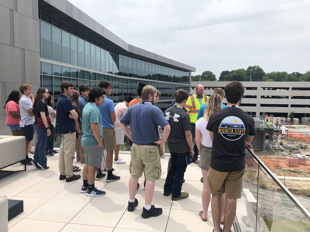 EERhoden's tweet photo. The #EngineeringU Academy students got the inside scoop on the active construction site of our newest building! Thanks to PM Daniel Gamm for explaining all the details of the site! @BurnsMcDonnell https://t.co/8FNWx2AxoR