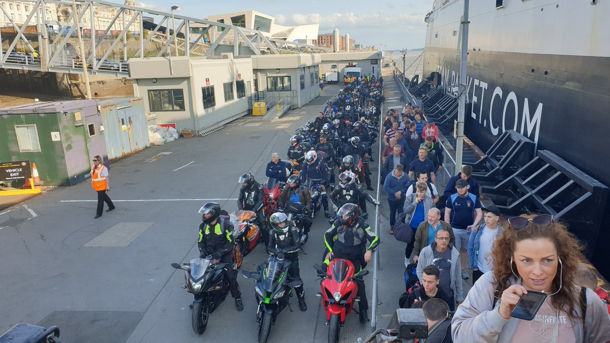 MarkHucklesby's tweet photo. Isle of Man ... here I come along with 500+ motorcyclists who have just boarded the fast ferry to Douglas. Really looking forward to this years TT racing @iom_tt and ticking off another bucket list event!👍 https://t.co/N70HjKKOiG