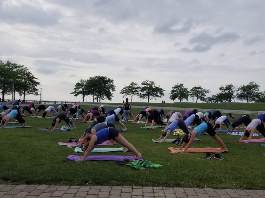 NCoastHarbor's tweet photo. Tomorrow is the day... Namaste begins! Yoga sessions held every Tuesday at 6 p.m. in Voinovich Bicentennial Park for free. https://t.co/Ah4M2yPEbG
