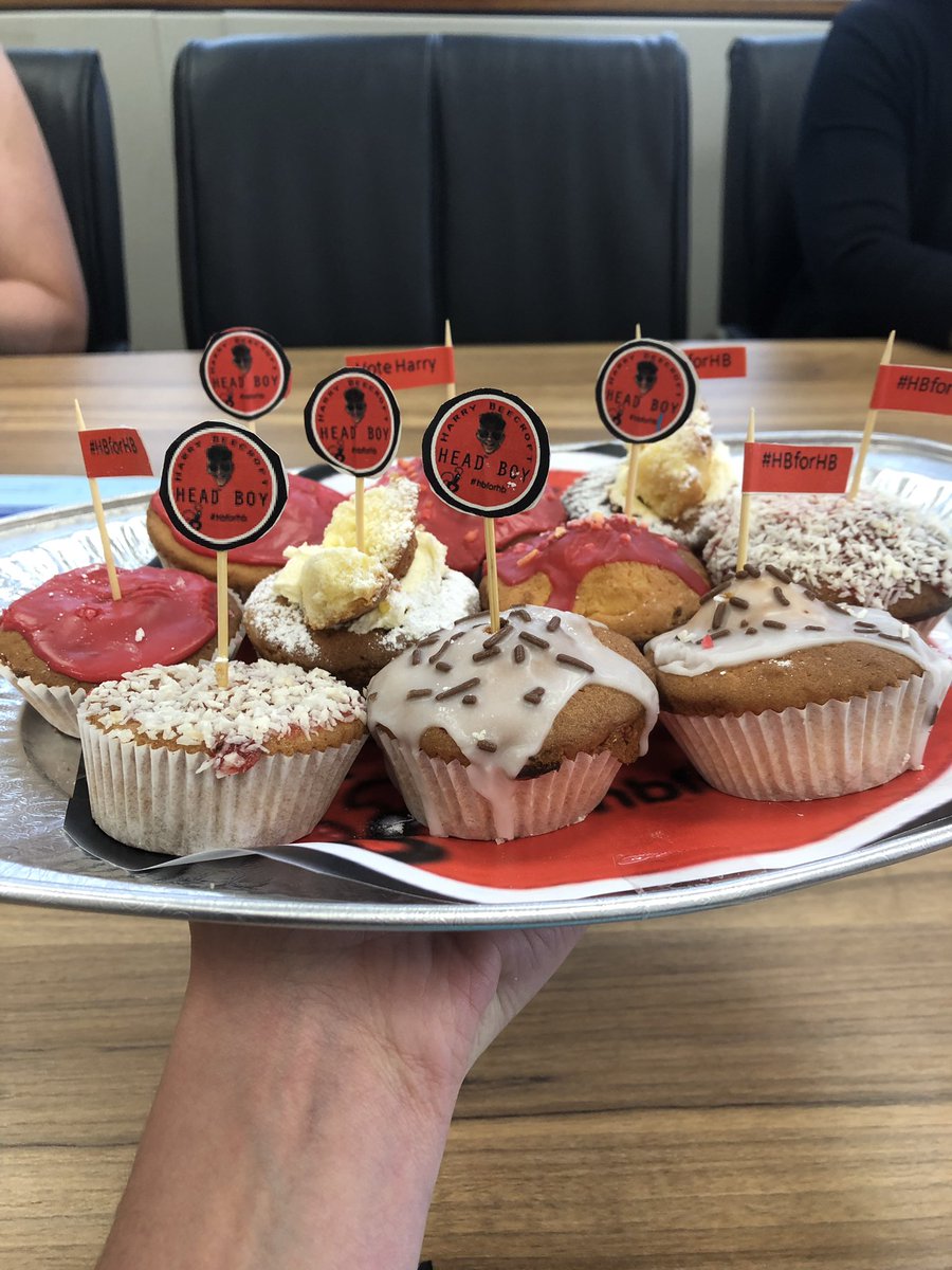 CLVCooper's tweet photo. Thank you to those candidates who did some extra baking for our meeting after school! All well received by the team and we are looking forward to your speeches this Thursday @HarryCampaign @headboykieran @HayWu4U @WalesHigh @WalesSixth #campaigncookies #whowins https://t.co/VjNm94ydKk